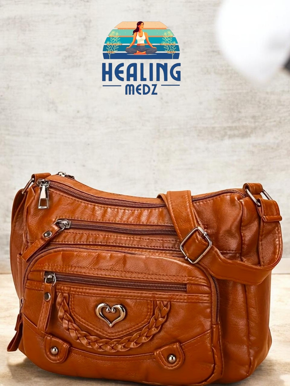 Women's Brown Vintage Multi-Pocket Hot Selling Vintage Crossbody Bag